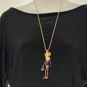 NWT Betsey Johnson Gold and Purple Fashion Femme Necklace